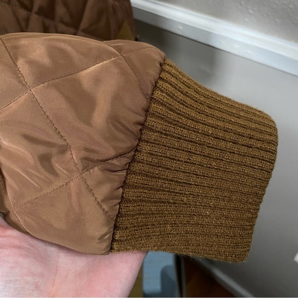 Vintage Talbots Bomber Jacket Brown Quilted Size Large - Picture 6 of 11